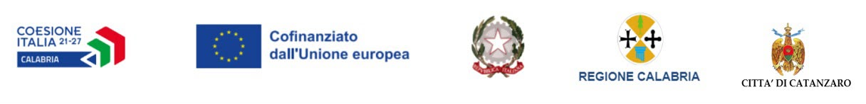 Coesione Italia 21-27 Calabria · Cofinanziato dall'Unione europea · Repubblica Italiana · Regione Calabria · Città di Catanzaro